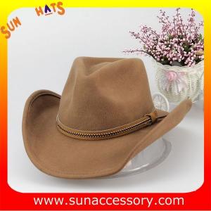 China Fashion hot sale Western cowboy  or cowgirl hats for mens and womens,100% Australia wool felt camcelhats supplier