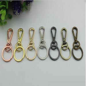 Top quality shiny nickel 13 mm alloy snap hook key ring iron with 25 mm