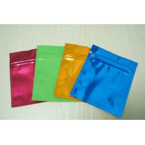 Small Colorful Aluminium Foil Bag Glossy Three Side Seal Mylar Flat with k