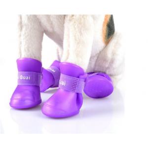 China Pet supplies silicone rain boots, non-slip pet shoes, candy color fashion cute dog shoes，red,yellow,pink,black; supplier