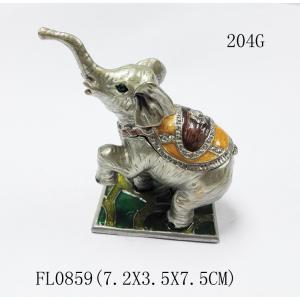 China jewelry pewter box   elephant jewelry box wholesale luxury gold plating elephant jewelry box supplier