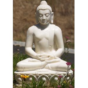 China Meditating Buddha White Marble Statue supplier