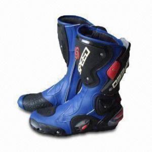 China Motorcycle Racing Boots with Super High Fiber Leather, Strong and More Breathable on sale 