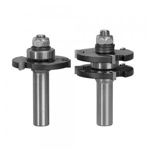 China Exquisite industrial tools 2 Pcs TCT Router Bit Set Tongue And Groove Router Bits supplier