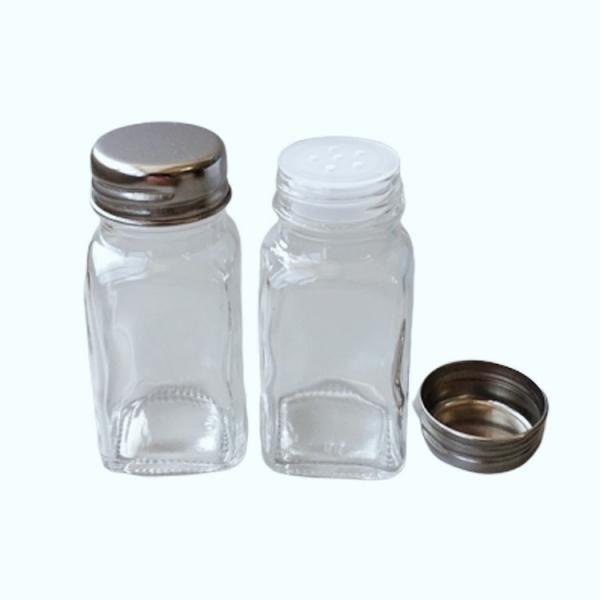 50ml square spice glass jar salt and pepper shaker bottle