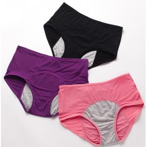 Hot Sale Plus Size M-8XL 10 Colors Physiological Leak Proof Menstrual Panties 3 Layers Breathable Period Underwear