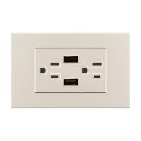 China White USB Electrical Socket Outlet , 13 Amp Wall Socket With Usb Charging Ports on sale