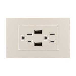 China White USB Electrical Socket Outlet , 13 Amp Wall Socket With Usb Charging Ports supplier
