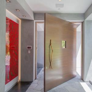 China Veneered Walnut Solid Oak Internal Doors Slab Single Swing With V Grooves wholesale