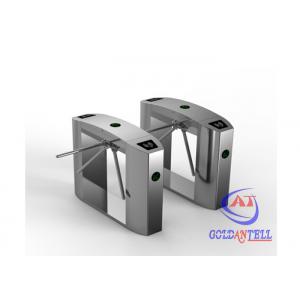 304 Stainless Steel Tripod Barrier Gate Bridge Style Design / Scanner Windows Pedestrian Gate