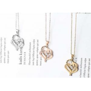 Stainless steel necklace women's heart titanium steel lettered pendant independent packaging cross chain wholesale