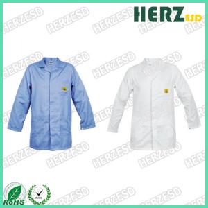 China OEM ESD Grid Garment Grid Polyester Cleanroom Use AntI Static Coverall ESD Lab Coat supplier