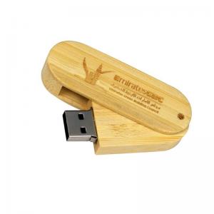 Engraving Logo Swivel Wood Thumb Drive, Best gift Lighter Swivel USB Bamboo Wooden USB