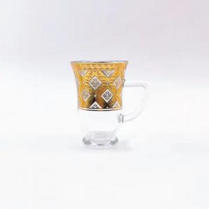 12Pcs Arabic Tea Cup Decorated Glass Lebanese Tea Cups 84mm Height