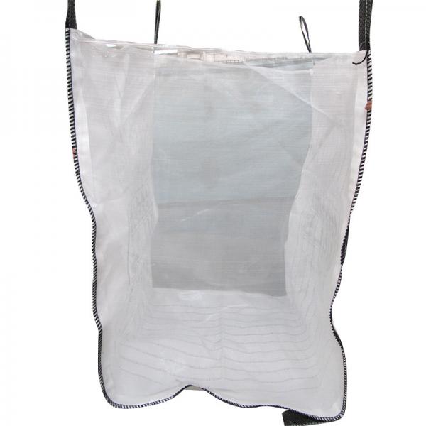 Breathable Flat Bottom Vented Tonne Bags , Filling Spout Top One Ton Bulk Bags