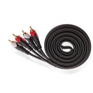 China Black 5m RCA Audio Cable , Video Component Cable With Gold Plated Connector supplier