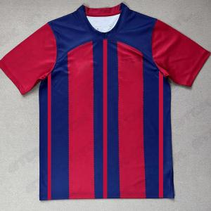 Durable Football Team Jersey Blue Red Polyester Fiber Fan Soccer Jersey