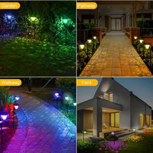 Multicolored Solar Powered Spot Light Decorative Lamps Garden For Sidewalk