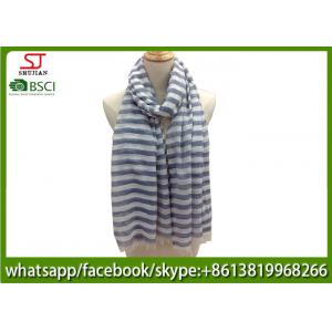 China China factory supply stripe lightweight yarn dyed fabric spring summer scarf 80*190cm100% Polyester keep fashion chiffon supplier