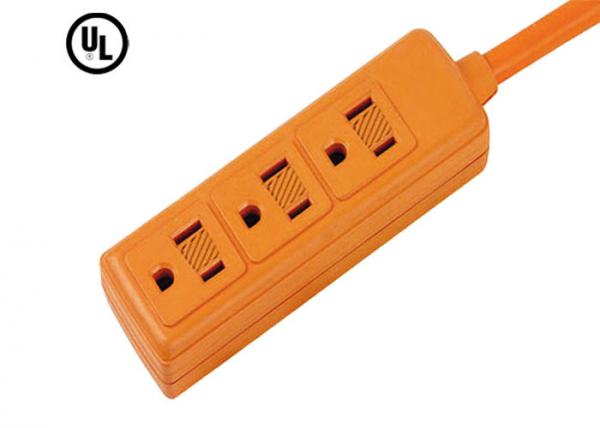 Orange 3 Vertical Outlets Electrical Power Strip / Electronic Power Bar AC 15A