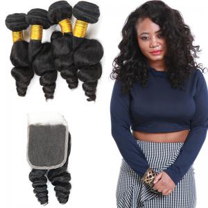Unprocessed Loose Curly Hair Extensions / Loose Curly Virgin Indian Hair