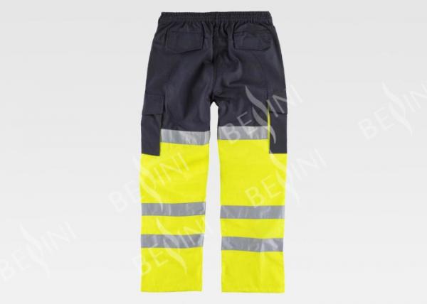 Workers Reflective Orange Hi Vis Trousers / Fashion Mens Safety Work Pants