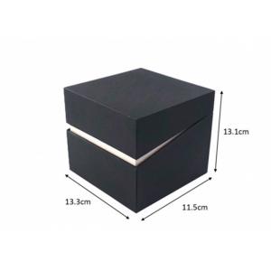 Black Cardboard Jewelry Boxes , Handmade Recyclable Gift Box For Wrist Watch