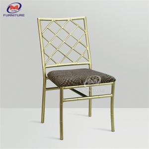 Aluminum Metal Chiavari Chair , Wedding Gold Chiavari Chairs With Cushion