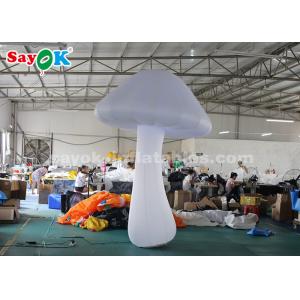 Nylon Cloth 3 Meter White Inflatable Mushroom For Stage Decoration
