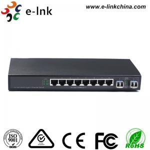 China 8 Port 10/100/1000M Ring Connection Fiber Optic Switch , Industrial Ethernet Switch with 2 SFP port supplier