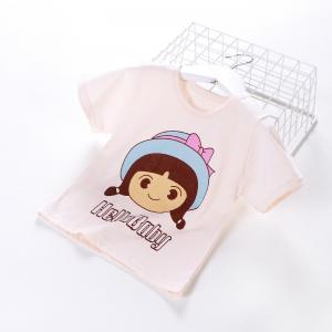 China Girls Pattern 1.2M Children Loose Short Sleeve Shirt Cartoon Printed Tshirt For Girls supplier