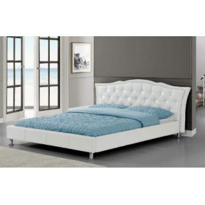 White Morden Faux Leather Plywood Bed Frame Single Double King Size Wholesale
