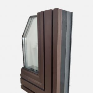 Double Glazed Glass Aluminum Windows Sound Proof 6005 With Fiber Nylon