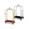 China Hotel Lobby Room Service Trolley Stainless Steel Mirror Gold Finish with Red Carpet Platform wholesale