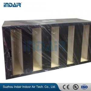China Mini Pleat Design V Bank Air Filter , Firm Structure V Type Filter Glass Fiber Media supplier