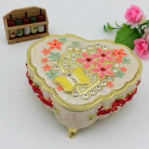 China Metal Enamel Music box Musical Jewelry Organizer Box for Valentine's Day Gift 2016 supplier