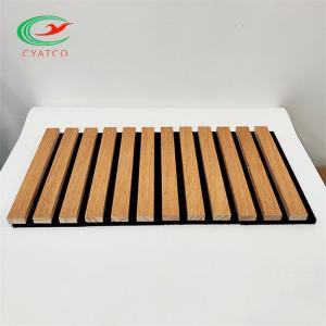 Odorless Fireproof Sound Panels For Walls , Nontoxic Grooved Wooden Acoustic Panels