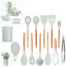 China Silicone Cookware Set 33-Piece Utensils with Non-stick Spatula and Wooden Handle wholesale