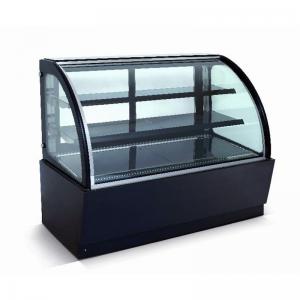 China Curved Glass Refrigerated Display Case Cabinet For Cakes And Bakeries supplier