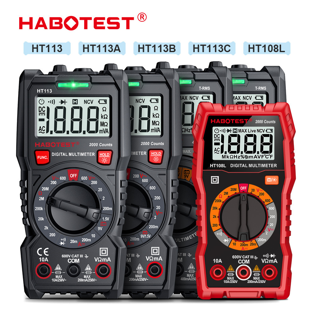 China Habotest HT113 Manual Digital Multimeter with Low Input Impedance for Household Use and ABS Material Construction wholesale