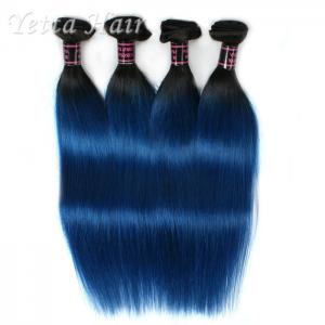 China Healthy Ombre Soft Blue Grade 8A Virgin Hair Extentions For Goddess supplier