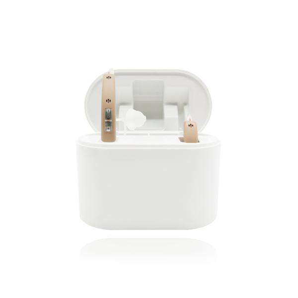 Grey Rechargeable Bluetooth Hearing Aids For Profound Sensorineural Hearing Loss