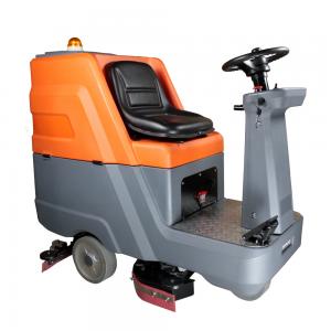 China Auto Battery Operated Floor Scrubber Ride On Floor Scrubber Brush With 1080 Long Squeegee supplier