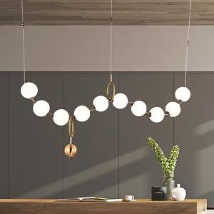 Showroom Hall Personality Bubble Lamps Luxury Simplicity Pearl Necklace Long Coco LED Chandelier(WH-MI-157)
