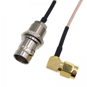 TNC male threaded female hole to 90 degrees MCX elbow internal pin adapter cable BNC female to MCX male RF cable