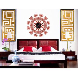 China Flower Heart Design Vinyl Wall Sticker Clock, Eco Friendly Wall Decals 10A124 supplier