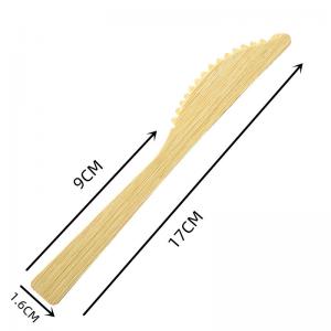 Biodegradable Disposable Bamboo Cutlery Knives Individually Wrapped 17CM