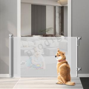 Expandable Customize White Pet Gate Mesh Barrier Child Safety Gate Multi Purpose