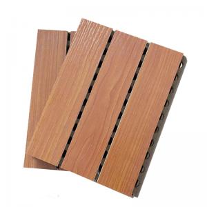 China MDF Studio Auditorium Wooden Grooved Acoustic Panel / Sound Absorbing Wall Panels supplier