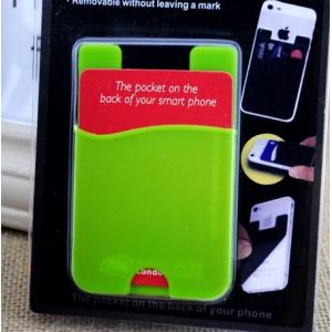 China custom silicone smart card wallet 3m sticky cell phone card holder supplier